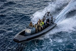 The TRG approaching the ship.