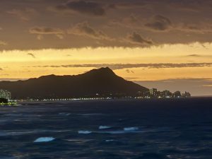 View of Diamond Head as we arrived early morning.