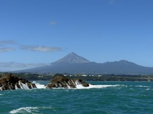 Mount Taranaki in the distance.