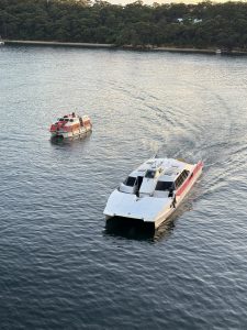The Sydney harbor "people mover" held 250 people compared to the tender which holds about 100.