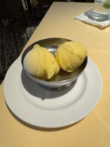 8 out of 10 desserts consumed by the Magee's is sorbet. This one is lemon.