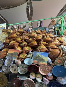 Pottery available in the El Had Souk.