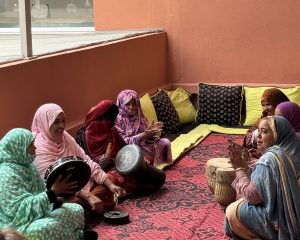 The ladies performing traditional Moroccan music.