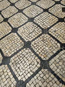 Everywhere in the city are these elaborate beautiful sidewalks.