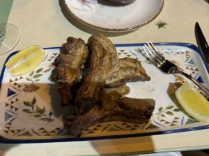 Dinner at Bica dos Cavalos. Sharon had short ribs.