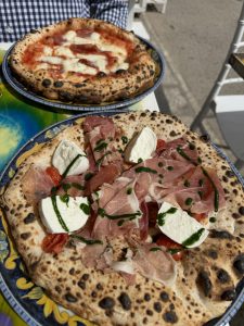 Our pizza's at Casa Orlandi, Anacapri.