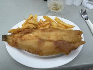 Famous fish and chips at Roys Pub.