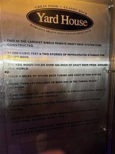 The Yard House sign claiming world's largest selection of draft beer
