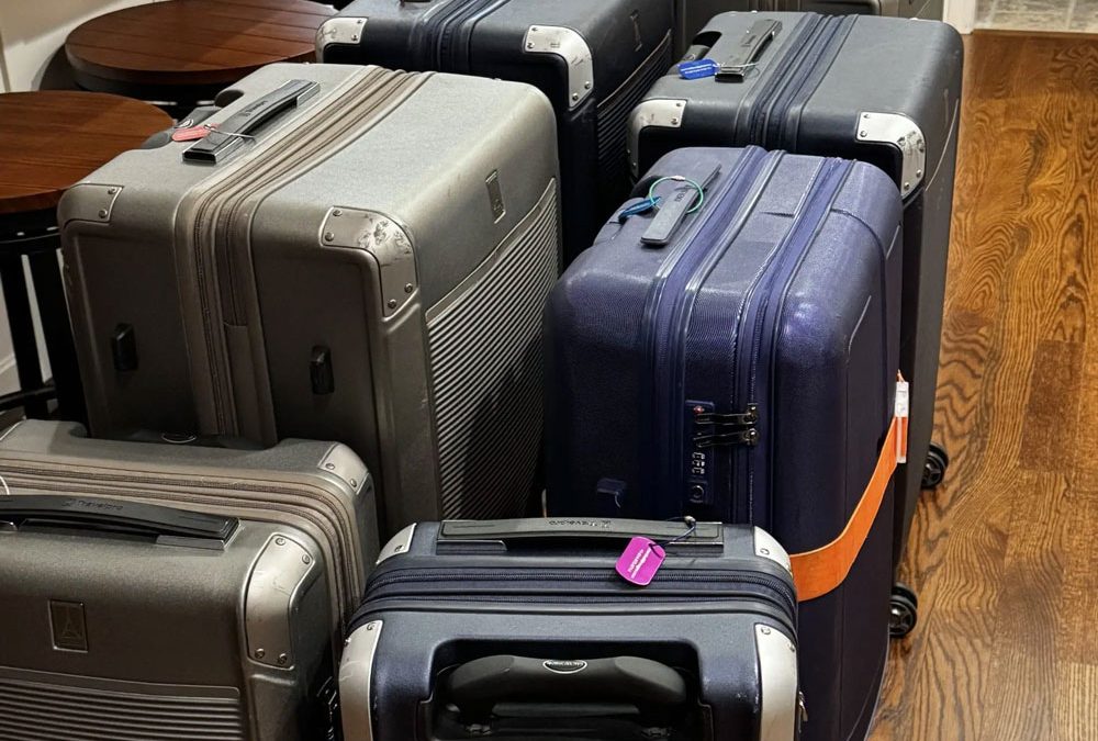 Luggage waiting to leave at Sharon and Marshalls luggage