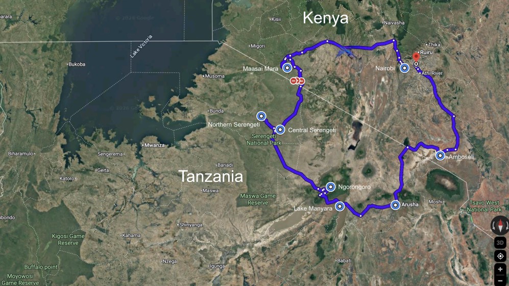 KandT map with names a map showing stops Princess 2026 Circle Pacific Cruise